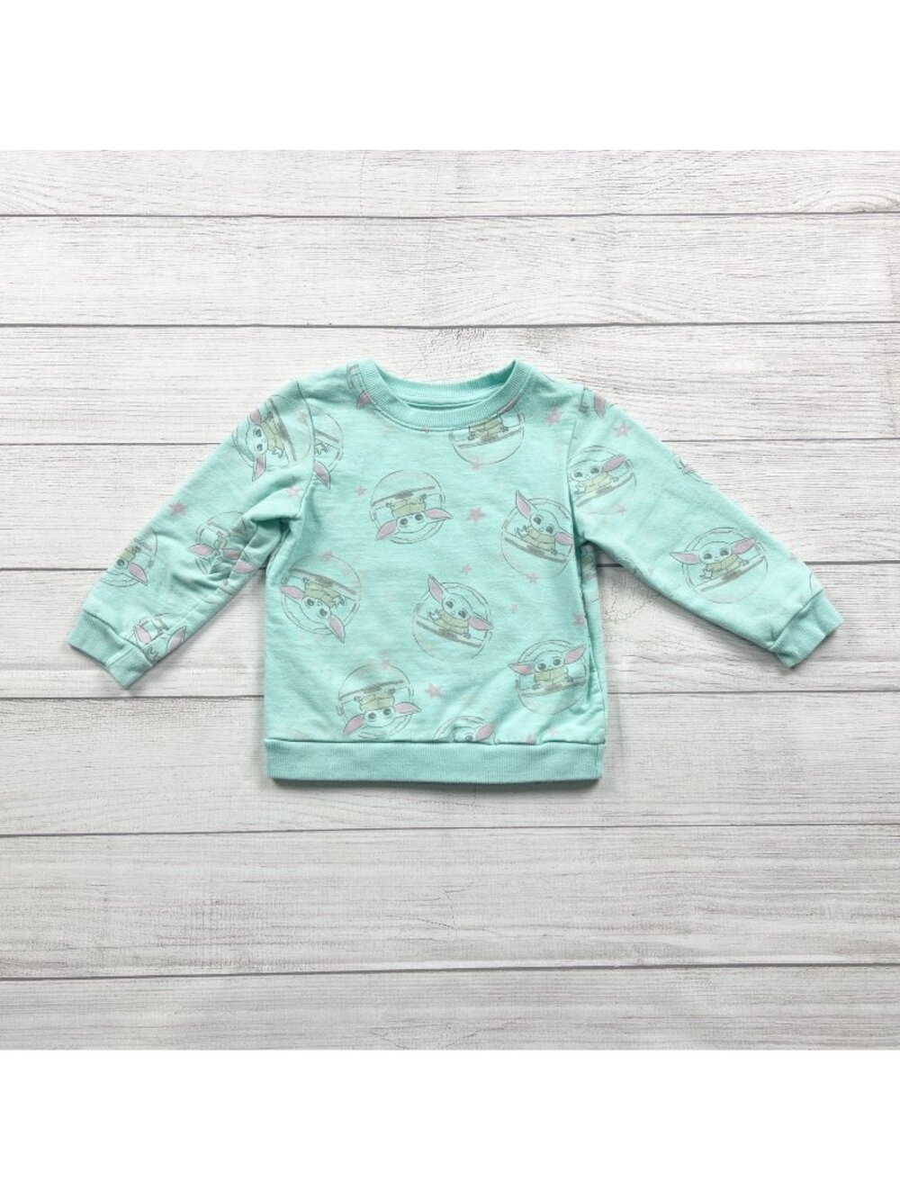 Star Wars The Mandalorian Grogu “Baby Yoda” Sweatshirt Crewneck Pullover 3T